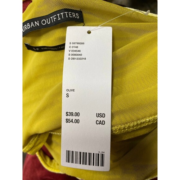 NWT Urban Outfitters Bella Crushed Velvet Cami  Yellow Green Size S Petite - Picture 9 of 10